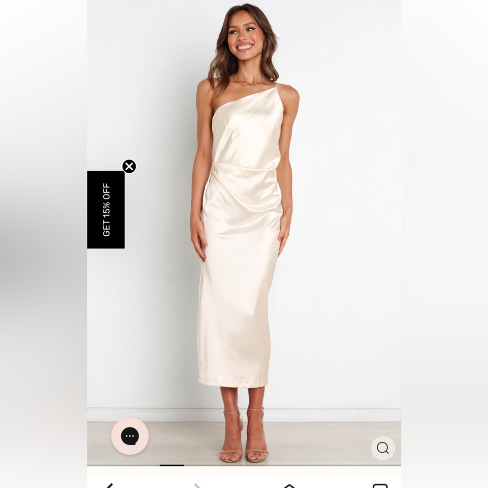 Petal & Pup Cream One-Shoulder Dress